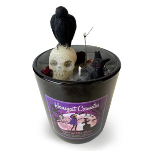 crow and skull candle